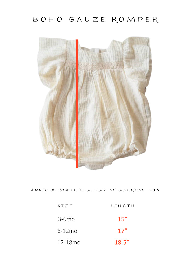 BOHO Gauze Flutter Sleeve Romper