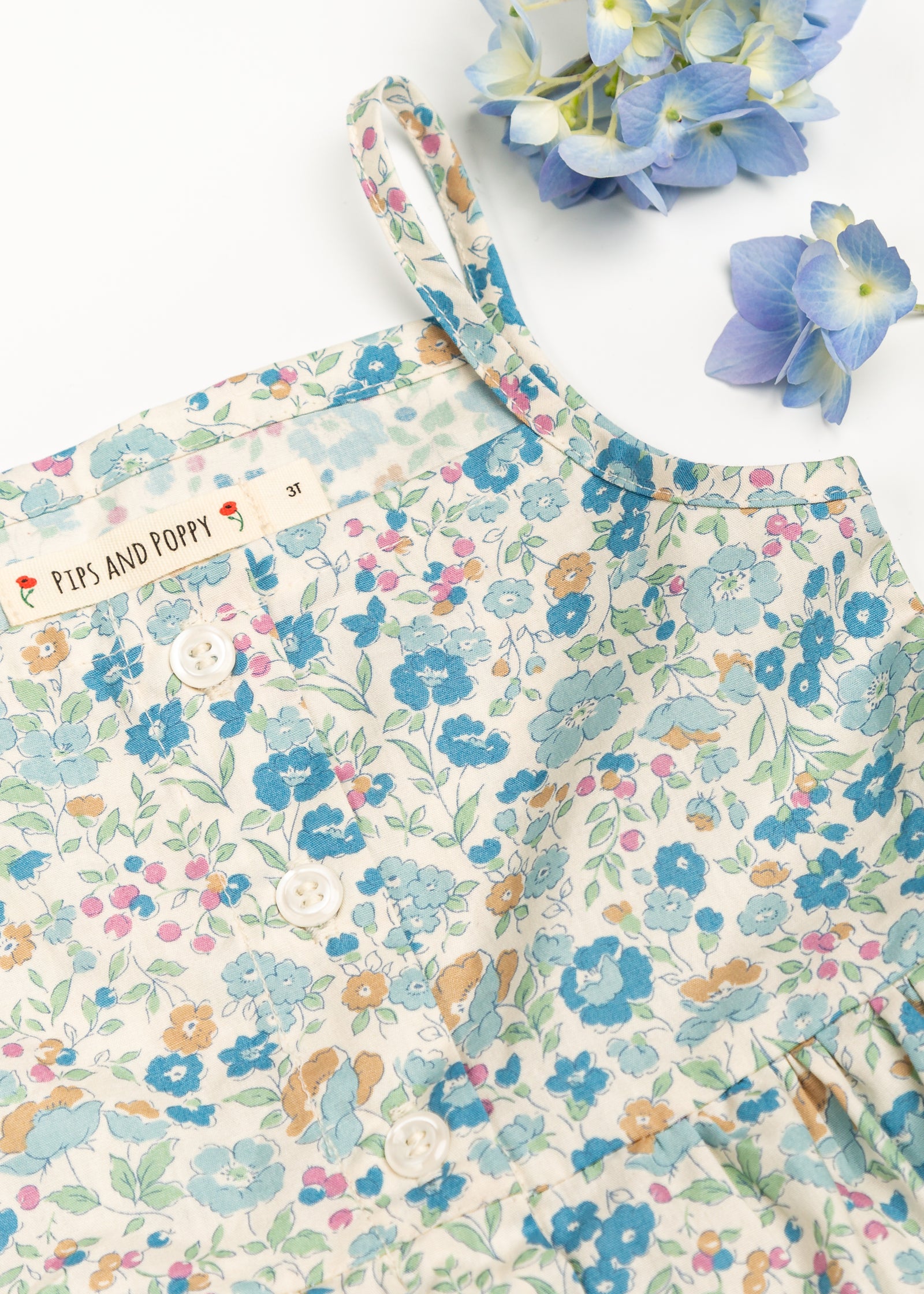 The Heather Dress in Blueberry Floral