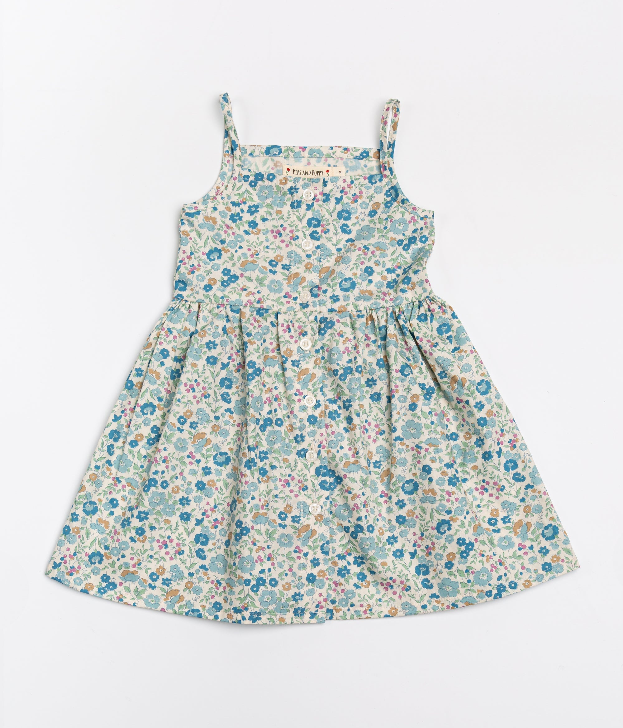 The Heather Dress in Blueberry Floral