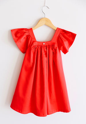 The Holly Dress in Cherry Red